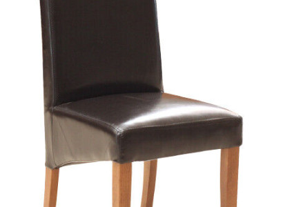 Set 2x Armchair Chair Designer Wood Upholstery Chairs Gastro Dining room 100% Leather